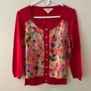 Anthro/HWR Monogram Watercolor Cardigan